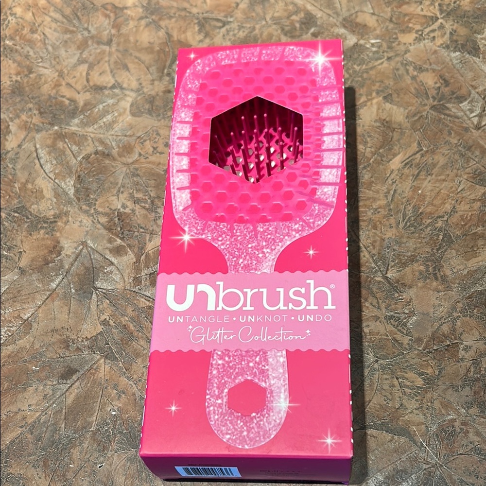 UnBrush Glitter Collection Detangling Brush - Glitter Hot Pink